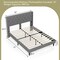 Costway Full/Queen Size Upholstered Platform Bed Button Tufted Headboard Mattress Foundation